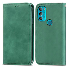 Funda de Cuero Cartera con Soporte Carcasa S04D para Motorola Moto G71 5G Verde