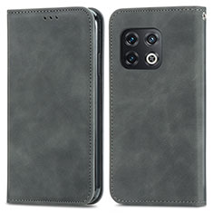 Funda de Cuero Cartera con Soporte Carcasa S04D para OnePlus 10 Pro 5G Gris