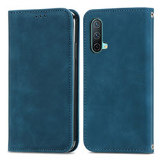 Funda de Cuero Cartera con Soporte Carcasa S04D para OnePlus Nord CE 5G Azul