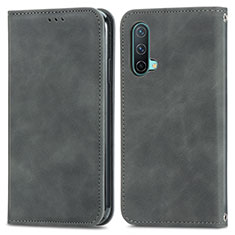 Funda de Cuero Cartera con Soporte Carcasa S04D para OnePlus Nord CE 5G Gris