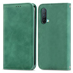 Funda de Cuero Cartera con Soporte Carcasa S04D para OnePlus Nord CE 5G Verde