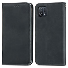 Funda de Cuero Cartera con Soporte Carcasa S04D para Oppo A16K Negro