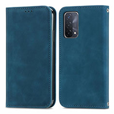 Funda de Cuero Cartera con Soporte Carcasa S04D para Oppo A54 5G Azul