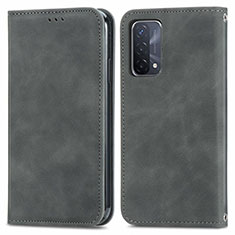 Funda de Cuero Cartera con Soporte Carcasa S04D para Oppo A54 5G Gris