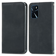 Funda de Cuero Cartera con Soporte Carcasa S04D para Oppo A54s Negro