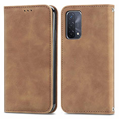 Funda de Cuero Cartera con Soporte Carcasa S04D para Oppo A74 5G Marron