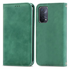 Funda de Cuero Cartera con Soporte Carcasa S04D para Oppo A74 5G Verde