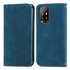 Funda de Cuero Cartera con Soporte Carcasa S04D para Oppo A94 5G Azul