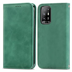 Funda de Cuero Cartera con Soporte Carcasa S04D para Oppo A94 5G Verde