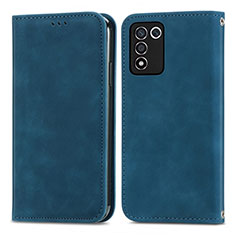 Funda de Cuero Cartera con Soporte Carcasa S04D para Oppo K9S 5G Azul