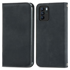 Funda de Cuero Cartera con Soporte Carcasa S04D para Oppo Reno6 Z 5G Negro