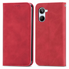 Funda de Cuero Cartera con Soporte Carcasa S04D para Realme 10 4G Rojo