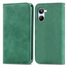 Funda de Cuero Cartera con Soporte Carcasa S04D para Realme 10 4G Verde