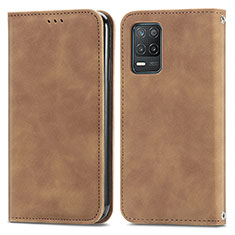 Funda de Cuero Cartera con Soporte Carcasa S04D para Realme 8 5G Marron