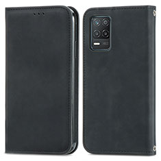 Funda de Cuero Cartera con Soporte Carcasa S04D para Realme 8 5G Negro