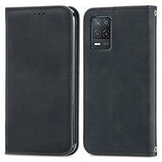 Funda de Cuero Cartera con Soporte Carcasa S04D para Realme 9 5G India Negro