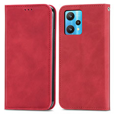 Funda de Cuero Cartera con Soporte Carcasa S04D para Realme 9 5G Rojo