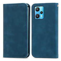 Funda de Cuero Cartera con Soporte Carcasa S04D para Realme 9 Pro+ Plus 5G Azul