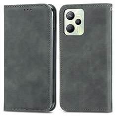 Funda de Cuero Cartera con Soporte Carcasa S04D para Realme C35 Gris