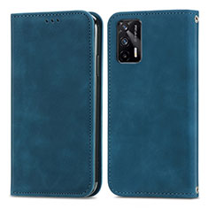 Funda de Cuero Cartera con Soporte Carcasa S04D para Realme GT 5G Azul