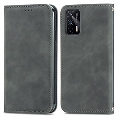 Funda de Cuero Cartera con Soporte Carcasa S04D para Realme GT 5G Gris