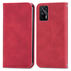 Funda de Cuero Cartera con Soporte Carcasa S04D para Realme GT Neo 2T 5G Rojo