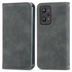 Funda de Cuero Cartera con Soporte Carcasa S04D para Realme GT2 5G Gris