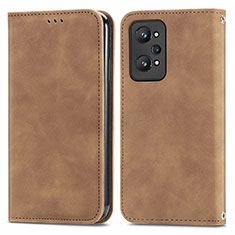 Funda de Cuero Cartera con Soporte Carcasa S04D para Realme GT2 5G Marron