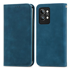 Funda de Cuero Cartera con Soporte Carcasa S04D para Realme GT2 Pro 5G Azul