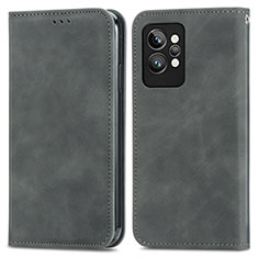 Funda de Cuero Cartera con Soporte Carcasa S04D para Realme GT2 Pro 5G Gris