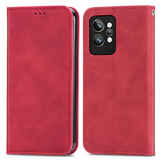 Funda de Cuero Cartera con Soporte Carcasa S04D para Realme GT2 Pro 5G Rojo