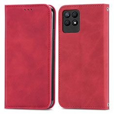 Funda de Cuero Cartera con Soporte Carcasa S04D para Realme Narzo 50 4G Rojo