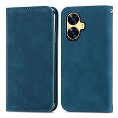 Funda de Cuero Cartera con Soporte Carcasa S04D para Realme Narzo N55 Azul