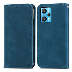 Funda de Cuero Cartera con Soporte Carcasa S04D para Realme V25 5G Azul