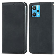 Funda de Cuero Cartera con Soporte Carcasa S04D para Realme V25 5G Negro