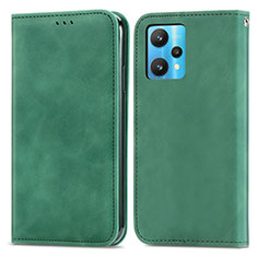 Funda de Cuero Cartera con Soporte Carcasa S04D para Realme V25 5G Verde