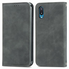 Funda de Cuero Cartera con Soporte Carcasa S04D para Samsung Galaxy A02 Gris