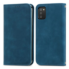 Funda de Cuero Cartera con Soporte Carcasa S04D para Samsung Galaxy A02s Azul