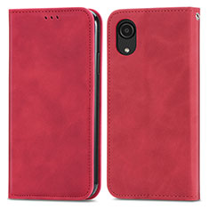 Funda de Cuero Cartera con Soporte Carcasa S04D para Samsung Galaxy A03 Core Rojo