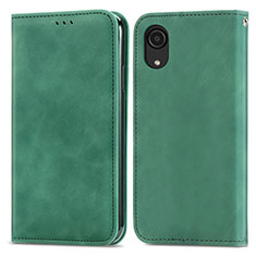 Funda de Cuero Cartera con Soporte Carcasa S04D para Samsung Galaxy A03 Core Verde