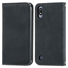 Funda de Cuero Cartera con Soporte Carcasa S04D para Samsung Galaxy A10 Negro