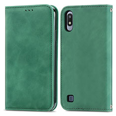 Funda de Cuero Cartera con Soporte Carcasa S04D para Samsung Galaxy A10 Verde