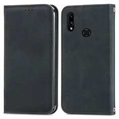 Funda de Cuero Cartera con Soporte Carcasa S04D para Samsung Galaxy A10s Negro