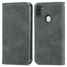 Funda de Cuero Cartera con Soporte Carcasa S04D para Samsung Galaxy A11 Gris