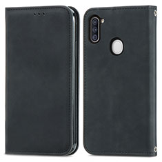 Funda de Cuero Cartera con Soporte Carcasa S04D para Samsung Galaxy A11 Negro