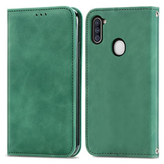 Funda de Cuero Cartera con Soporte Carcasa S04D para Samsung Galaxy A11 Verde