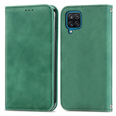 Funda de Cuero Cartera con Soporte Carcasa S04D para Samsung Galaxy A12 5G Verde