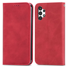 Funda de Cuero Cartera con Soporte Carcasa S04D para Samsung Galaxy A13 4G Rojo