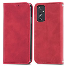 Funda de Cuero Cartera con Soporte Carcasa S04D para Samsung Galaxy A15 LTE Rojo