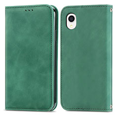 Funda de Cuero Cartera con Soporte Carcasa S04D para Samsung Galaxy A22 5G SC-56B Verde